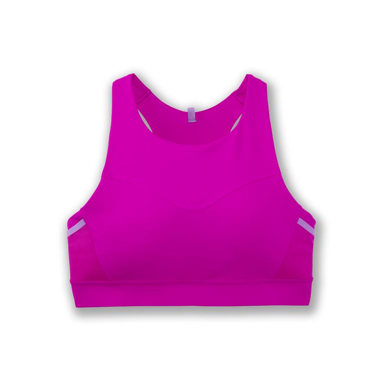 Brooks Drive 3 Pocket Running Bra - Women's - Magenta (30592-XPQU)